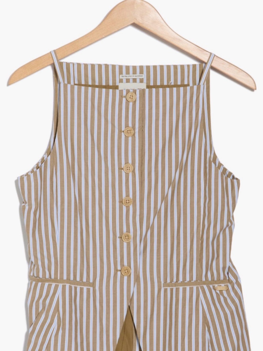 Scotch & Soda green and White Striped Button-Front Camisole